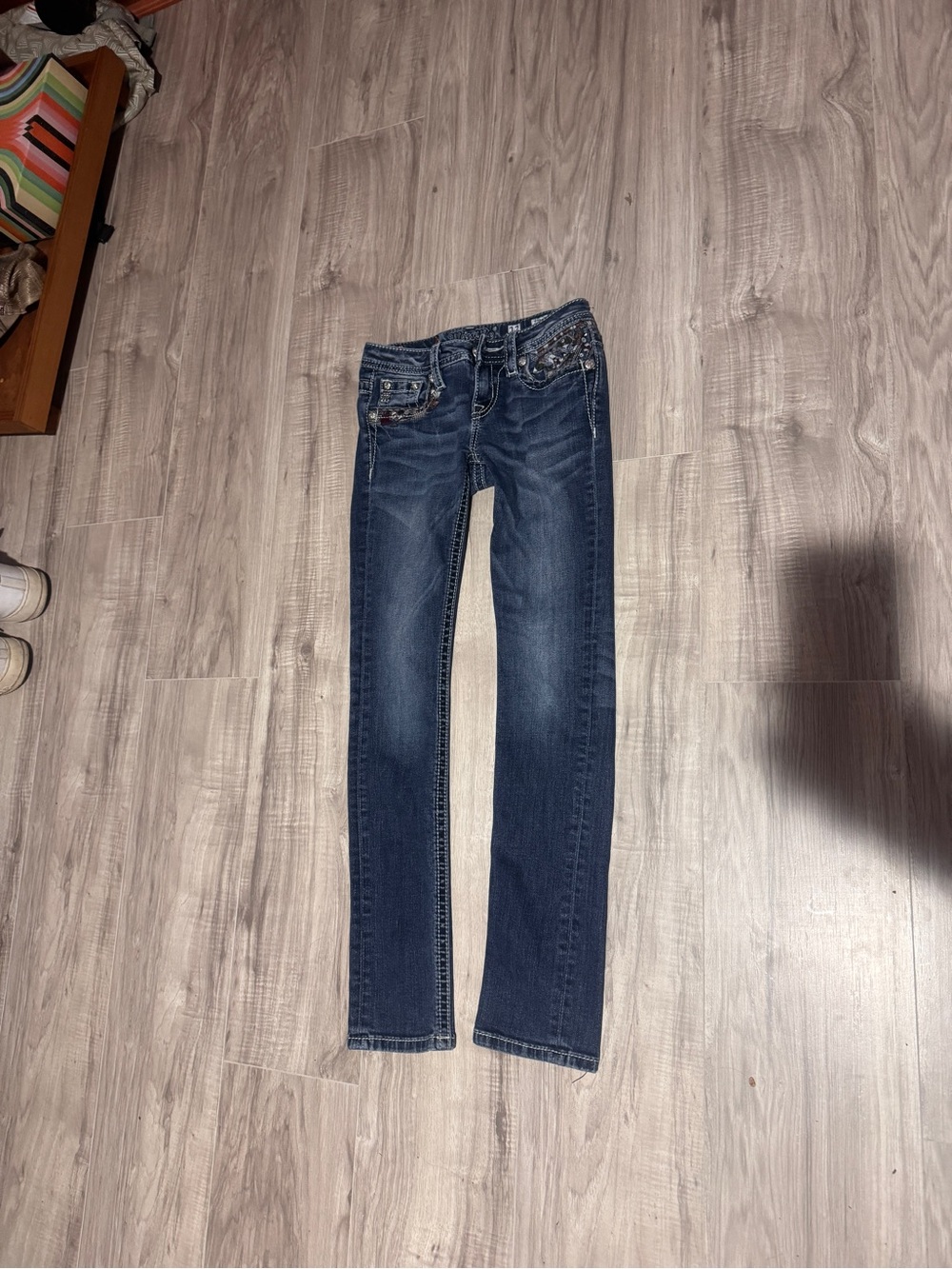 Girls vintage Dark Blue Slim Straight miss me Jeans